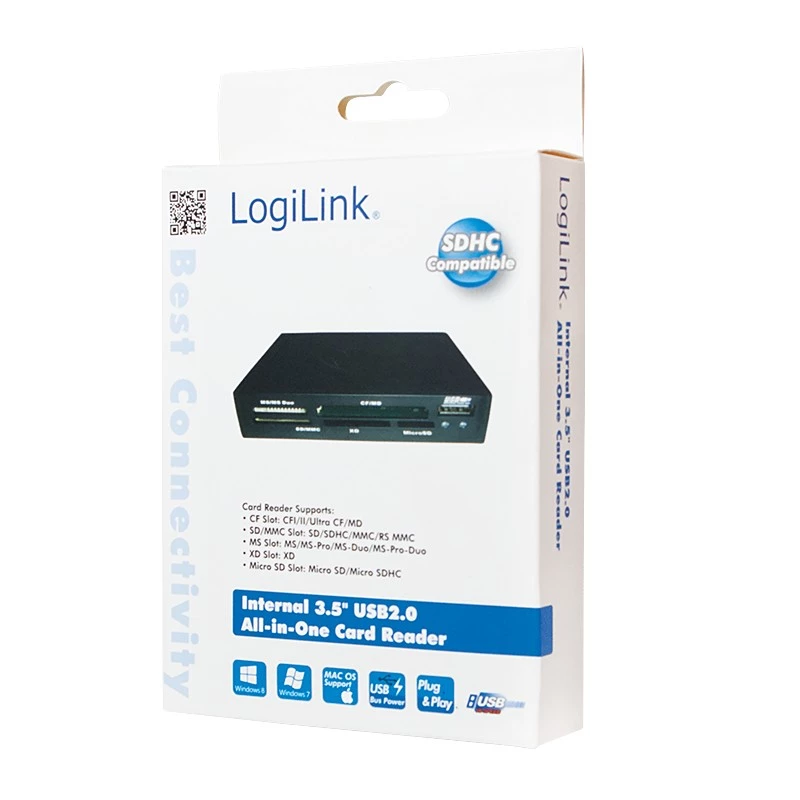 LogiLink CR0012 Αναγνώστης καρτών USB 2.0 εσωτερικός Μαύρο