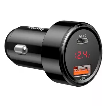 Φορτιστής αυτοκινήτου Baseus CCMLC20C-01 universal μαύρο γρήγορη φόρτιση 12-24V