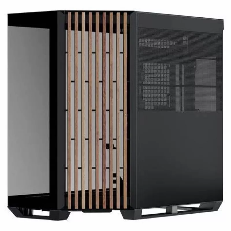 APNX V1-W-BK-v1 Midi-Tower Μαύρο, Ξύλο