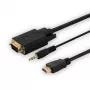Καλώδιο SAVIO HDMI σε VGA CL-198, βύσμα αρσενικό HDMI σε βύσμα αρσενικό VGA με ήχο, μήκος 1,8 m