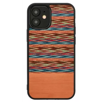 Θήκη κινητού man and wood για iPhone 12 mini – καφέ καρό με μαύρο περίγραμμα