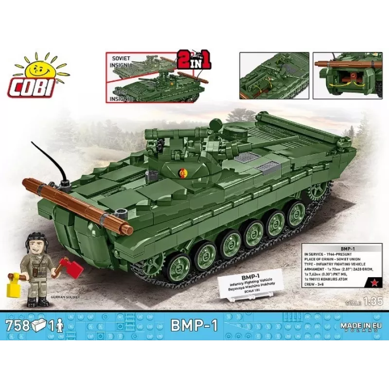 Σετ κατασκευής Cobi Blocks BMP-1 758 τεμ. – μοντέλο κλίμακας με τουβλάκια