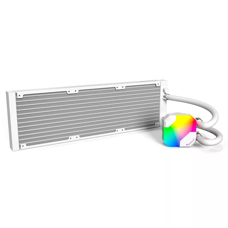360mm Radiator Montech HyperFlow ARGB 360 White — ψυγείο υγρής ψύξης 360mm για PC