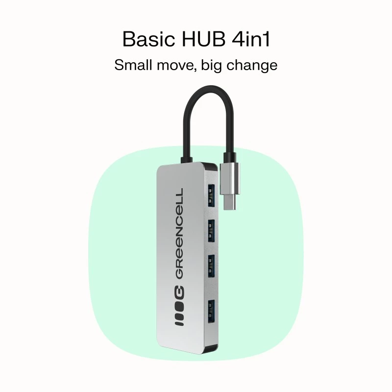 USB Hub Green Cell HUB-GC-C4A — Hub USB-C 3.0 4 θυρών