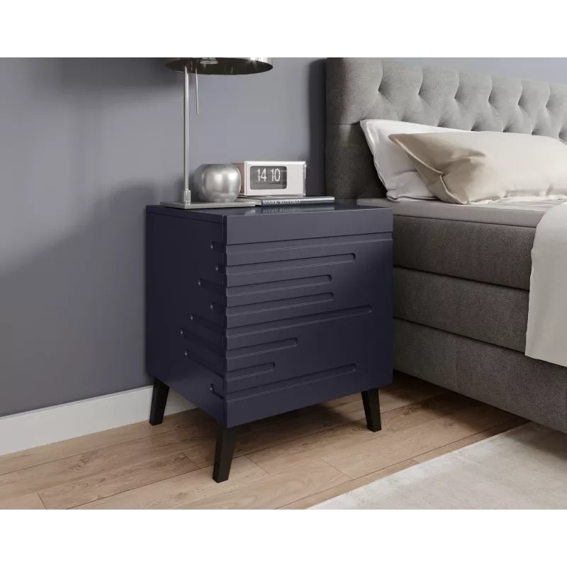 Κομοδίνο cama meble NOVA 44×40×52 cm, 1 συρτάρι, μπλε μαρίν ματ