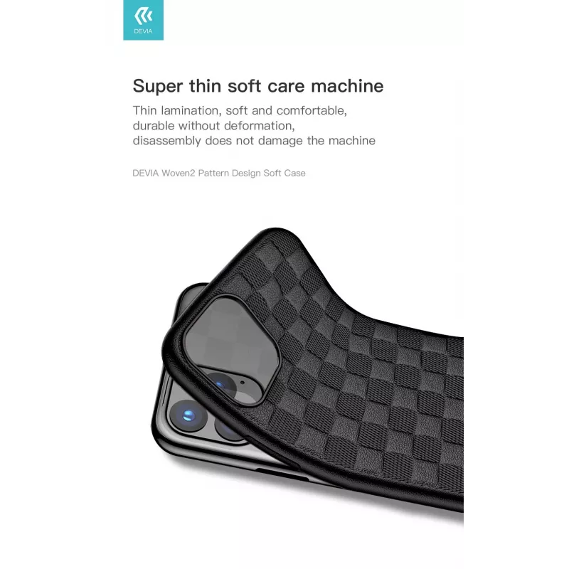 Softcase Devia Woven2 για iPhone 11 Pro – υφασμάτινη υφή, μαύρο