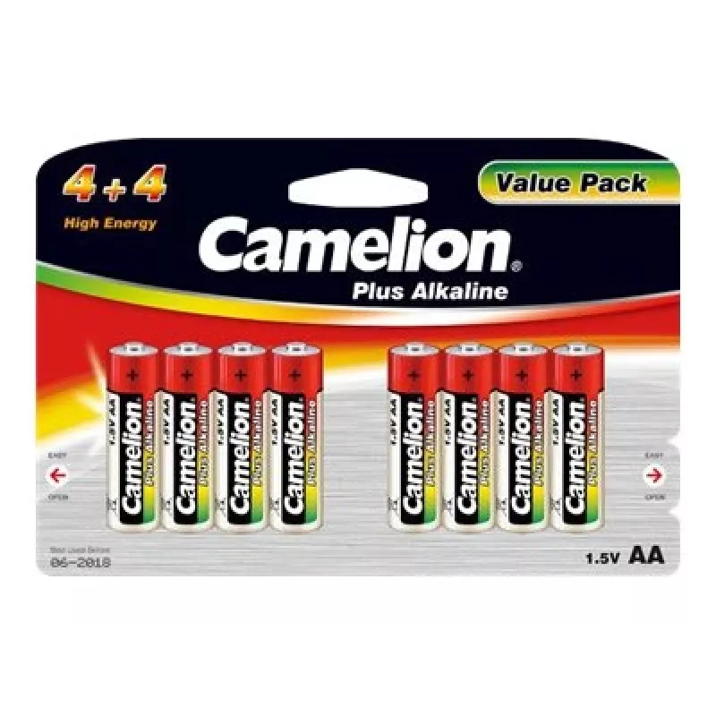 Αλκαλικές μπαταρίες CAMELION AA LR6 Plus — συσκευασία 8 τεμ., AA (LR6)