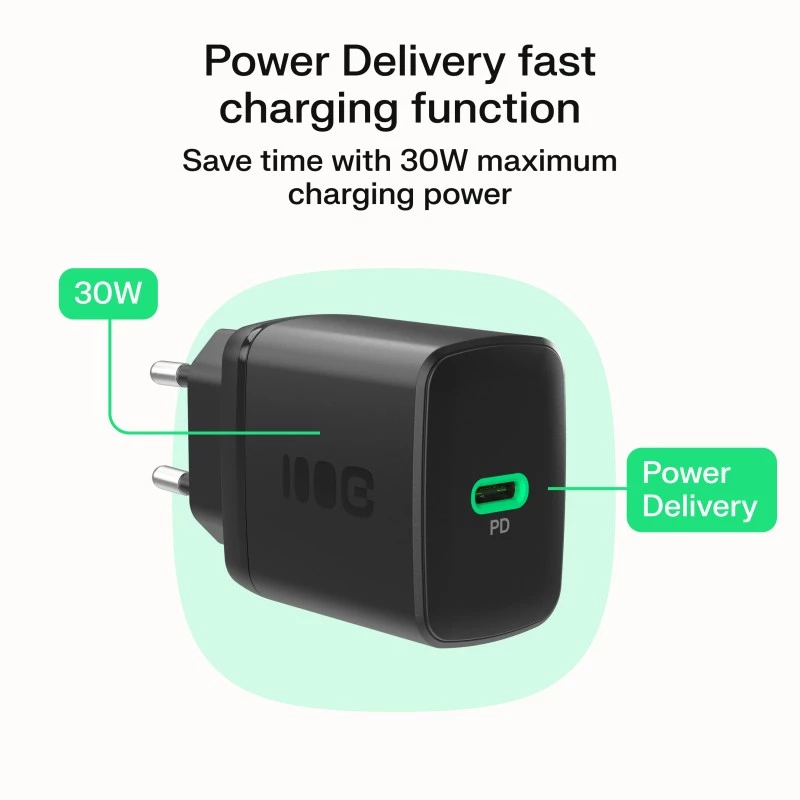 Τροφοδοτικό Green Cell PowerSource Solo30 30W μαύρο — φορτιστής USB-C μονής θύρας