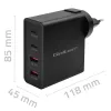 Qoltec GaN POWER PRO Φορτιστής | 2xUSB-C | 2xUSB | 130W | 5-20V | 1.5-5A | XP | μαύρο