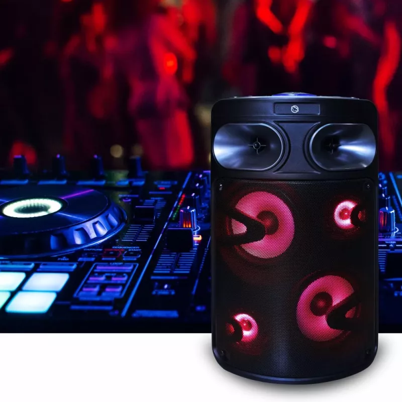 Φορητό ηχείο Bluetooth karaoke MANTA SPK0803B140 140W, με μπαταρία, MIC/USB/microSD, FM, equalizer, ρόδες