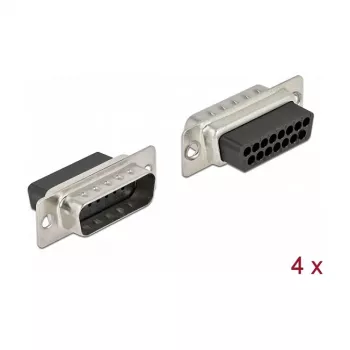 Συνδετήρας καλωδίου DeLOCK 66709 D-Sub 15 Pin μαύρο ασημί