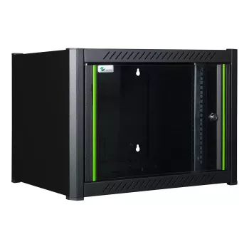 Επιτοίχιο rack LOGON RWM06U56BL 6U μαύρο κλειδαριά ασφαλείας διαχείριση καλωδίων