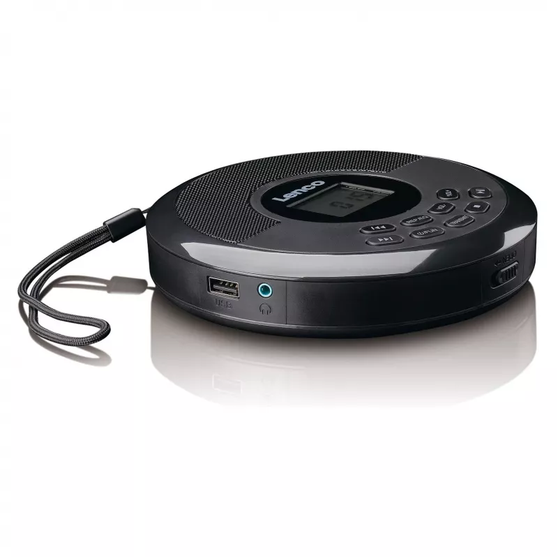 Φορητό CD player Lenco CD-340BK — μαύρο, φορητός σχεδιασμός