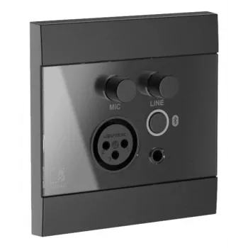 AUDAC WP225/B Πάνελ τοίχου, XLR-μικρόφωνο + υποδοχή 3,5-mm jack, Bluetooth, μαύρο