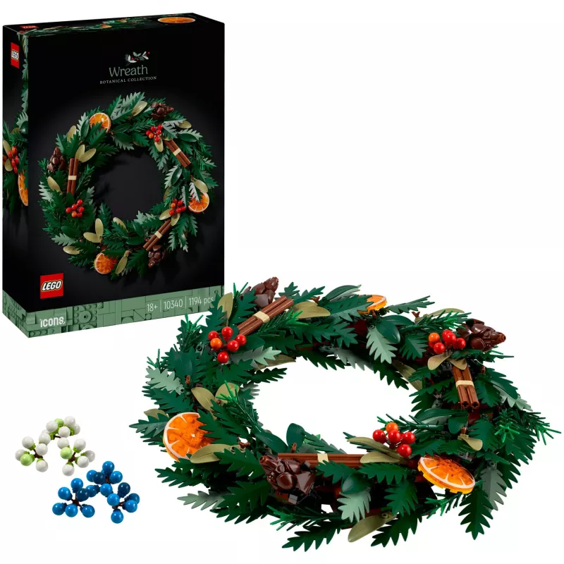 LEGO 10340 Icons Χριστουγεννιάτικο στεφάνι Δομικό παιχνίδι