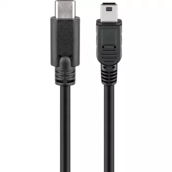 Καλώδιο USB Goobay 67989 0,5 m Mini-USB B σε USB-C μαύρο