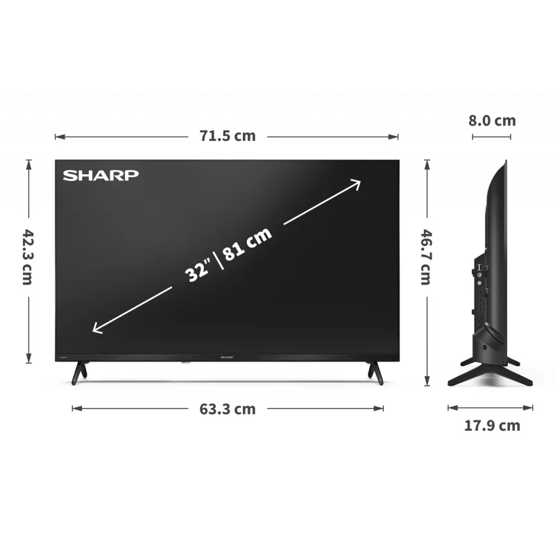 Sharp | 32HF3265E | 32 inch | Smart TV | Google TV