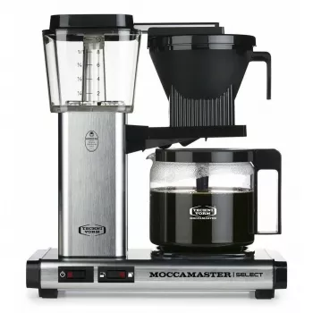 Καφετιέρα φίλτρου MOCCAMASTER KBG 741 — δοχείο νερού 1,25 l, κανάτα 10 φλιτζανιών, 1520 W, ανοξείδωτο ατσάλι/μαύρο