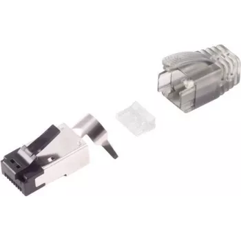Βύσμα καλωδίου RJ-45 μαύρο ασήμι S/CONN 08-02050 αρσενικό