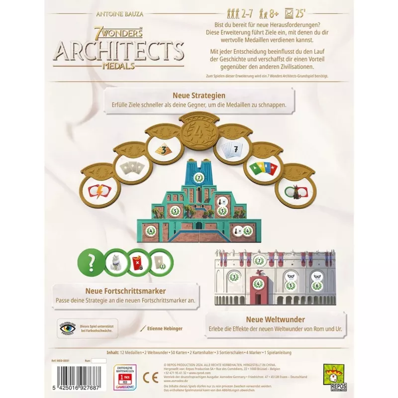 7 Wonders Architects - Medals, επέκταση επιτραπέζιου παιχνιδιού