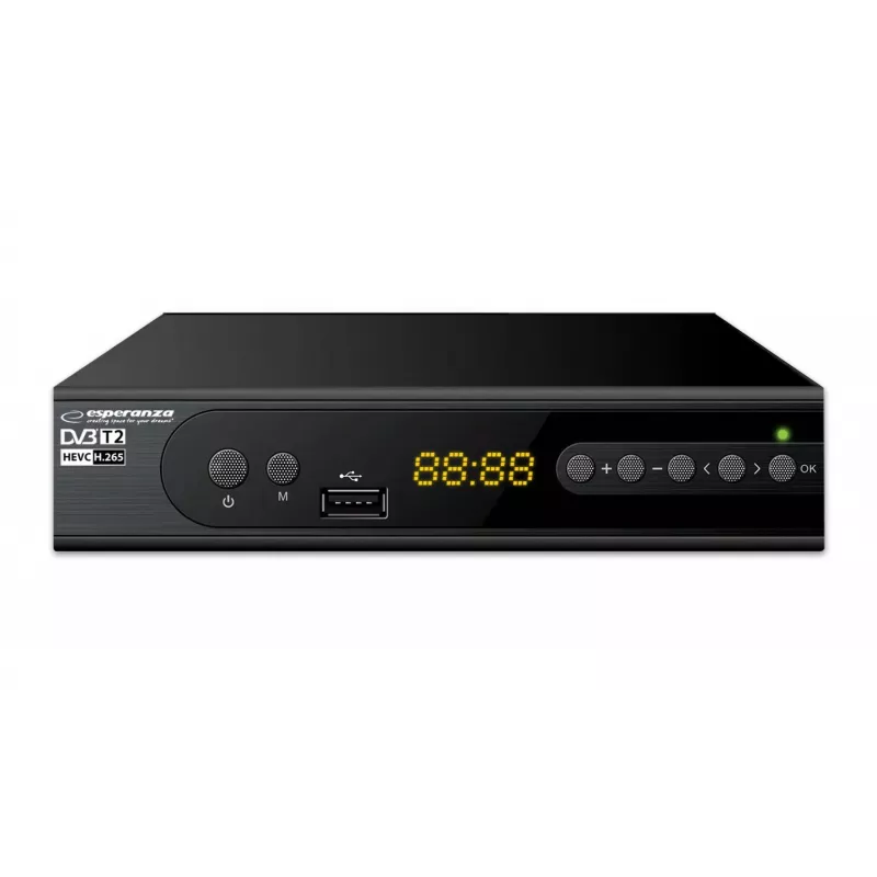 Esperanza EV106P αποκωδικοποιητής DVB-T2 H.265/HEVC, HDMI, SCART, USB, PVR, μαύρος