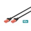 Καλώδιο δικτύου Digitus CAT 6 U/UTP 0,5m RJ-45 Μαύρο