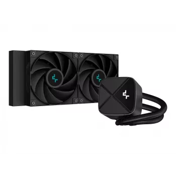 DeepCool LS520S Zero Dark υδρόψυξη AIO για CPU, 240 mm, 2 ανεμιστήρες PWM 120 mm, AM4/AM5/LGA2066, μαύρη