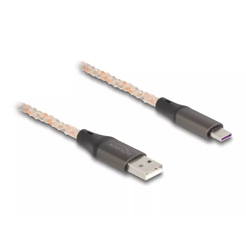 Καλώδιο DeLOCK USB 2.0 Type-A σε USB Type-C RGB 1m