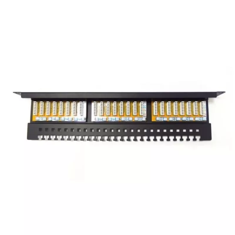 Digitus Professional DN-91624U patch panel 19 ιντσών, 24x RJ45, Cat 6, χωρίς θωράκιση, LSA, 1U, μαύρο