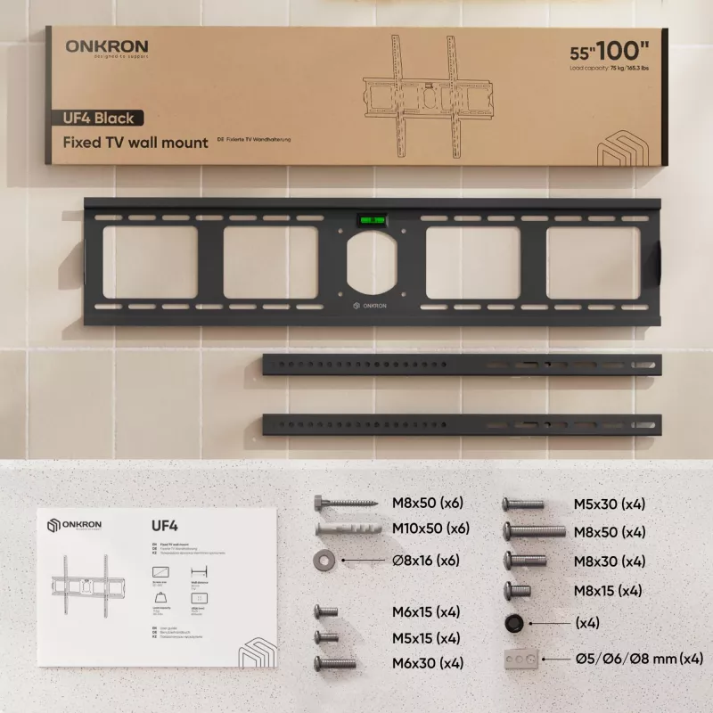 Αξεσουάρ TV Βάση τοίχου/55-100/SCHWARZ UF4-B Onkron