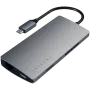 Satechi Αλουμινένιος Adapter V2 USB-C (USB-C, 3x USB-A, 4K HDMI, αναγνώστης καρτών micro/SD, Ethernet) (Starlight Grey)