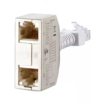 METZ CONNECT BTR Cable Sharing Adapter pnp 3 - Διαχωριστής δικτύου - RJ-45 (θηλυκό) σε RJ-45 (αρσενικό) - 8,9 cm - Γκρι (συσκευασία 2 τεμ.) (130548-03-E)
