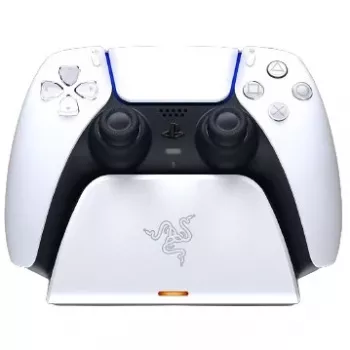 Σταθμός φόρτισης Razer RC21-01900100-R3U1 για χειριστήριο PlayStation 5 — λευκό, φορτίζει ένα χειριστήριο, περιλαμβάνει καλώδιο USB-C σε USB-A