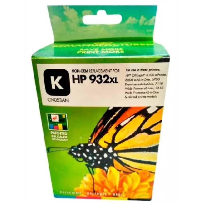 Συμβατό μελανοδοχείο Static-Control Hewlett-Packard 932XL CN053AE 100ml μαύρο