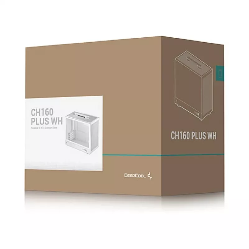 Κουτί υπολογιστή DeepCool CH160 PLUS WH Small Form Factor λευκό, microATX, tempered glass, USB-C