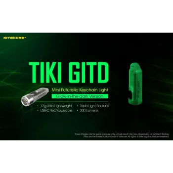 Nitecore TIKI GITD φακός, σειρά T, 300 λούμεν