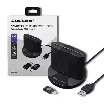 Smart Card Reader Qoltec 50632 USB 2.0 μαύρο καλώδιο 1m