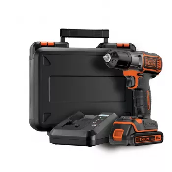 Δράπανο Black & Decker ASD18K-QW, χωρίς κλειδί, 1,5 Ah, μαύρο/πορτοκαλί