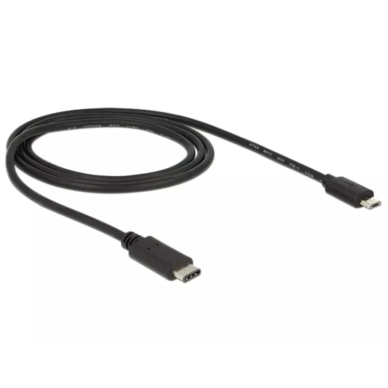 DeLOCK - Καλώδιο USB - 5 ακίδων Micro-USB Type-B (Α) - 24 ακίδων USB Type-C (Α) - 1,0 m (USB 3.1) - μαύρο (83602)