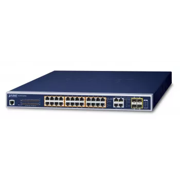 PLANET GS-4210-24P4C - Switch - managed - 24 x 10/100/1000 (PoE+) + 4 x Combo Gigabit-SFP - Desktop, rackmount - PoE+ (220 W) (GS-4210-24P4C)