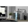 Sideboard cama meble SOHO S7, 120 cm, λευκό/γκρι γυαλιστερό, 3 πόρτες, 4 ράφια