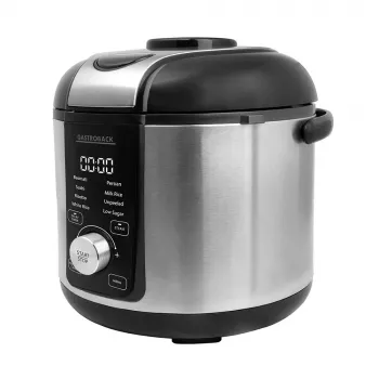 Μαγειρευτής ρυζιού GASTROBACK Rice Control Low Carb & Steam, 3 L, 450 W, μαύρο/ανοξείδωτο χάλυβα