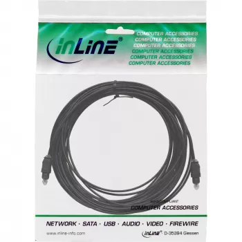 Οπτικό καλώδιο ήχου InLine Toslink αρσενικό/αρσενικό, 15 m, μαύρο (89916)
