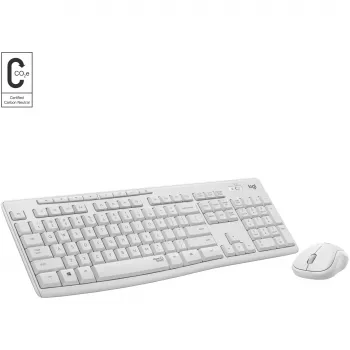 Logitech MK295 Αθόρυβο Σετ Πληκτρολογίου & Ποντικιού, Λευκό, Ασύρματο μέσω δέκτη USB, Ελβετικό Layout, 920-009872