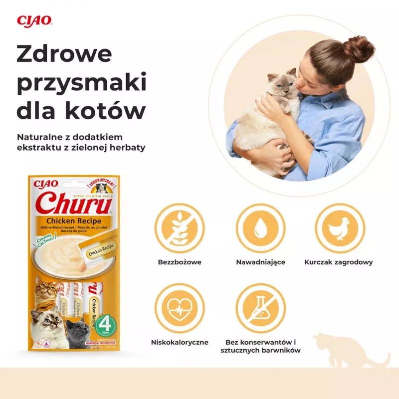 INABA Churu Chicken - Λιχουδιές για γάτες - 4x14 g