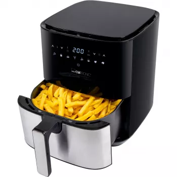 Clatronic FR 3782 H, Φριτέζα θερμού αέρα, 5 l, 80 °C, 200 °C, Μονή, Μαύρο, Ανοξείδωτο ατσάλι