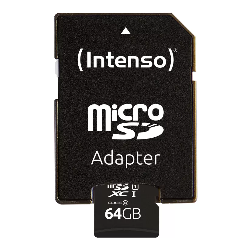 Intenso Performance - Κάρτα flash (microSDXC με αντάπτορα SD) - 64GB - UHS-I U1 / Class10 - microSDXC UHS-I (3424490)