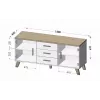 Cama sideboard LOTTA 150 2D3S δρυς Wotan + ματ μαύρο