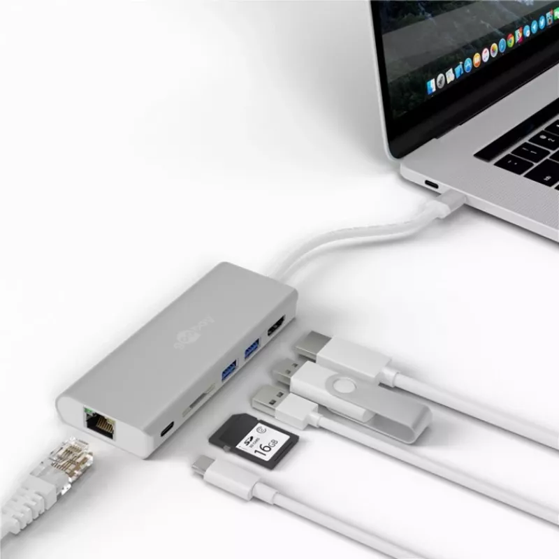 Wentronic goobay - Σταθμός σύνδεσης - (USB-C) - 10Mb LAN (76788)