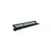 Patch Panel 19 ιντσών 24 θυρών, CAT6, S/FTP, 1U, διαχείριση καλωδίων, μαύρο (πλήρες)